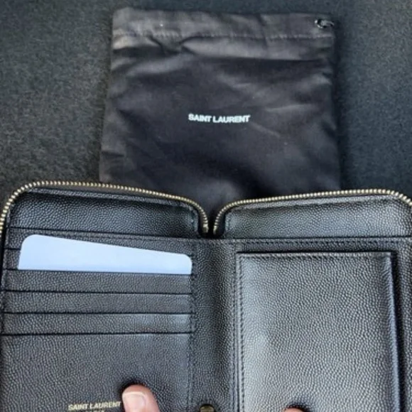 Saint Laurent YSL Cassandra Matelassé Compact Leather Wallet – Black - Picture 6 of 8